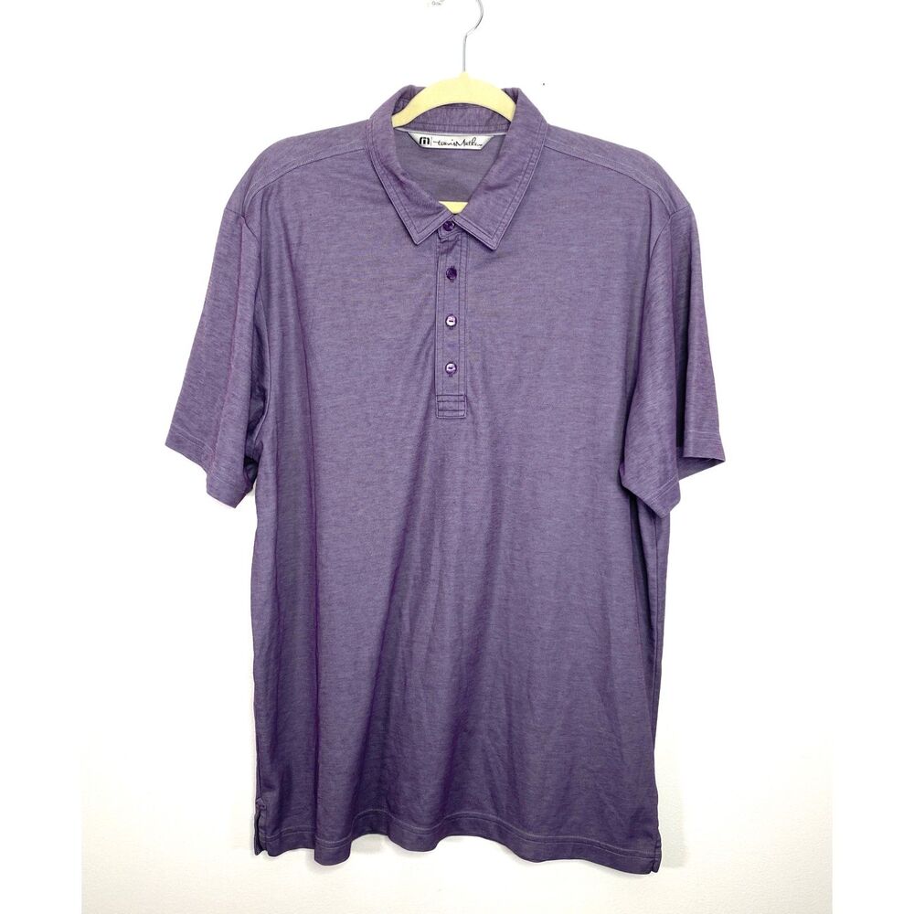 Travis Mathew Purple Golf Polo Shirt Pima Cotton Blend Short Sleeve Casual XL